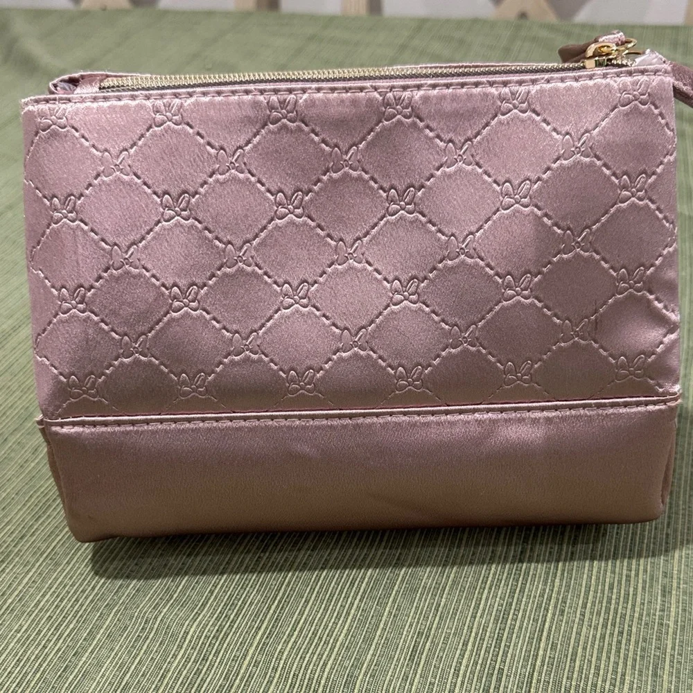 Disney Minnie Mouse Quilted Cosmetic Bag - Pink and Gold
